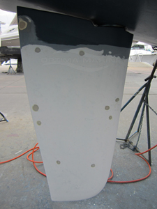 Sailboat Rudder with Blister Repair