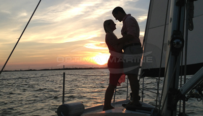 Dinner and proposal while underway