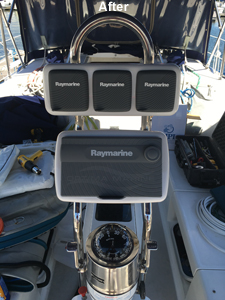 1998 catalina 380 Sailboat Helm with NavPod Raymarine Electronics - After