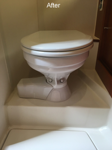 Marine Toilet with Electric Freshwater Flush - After